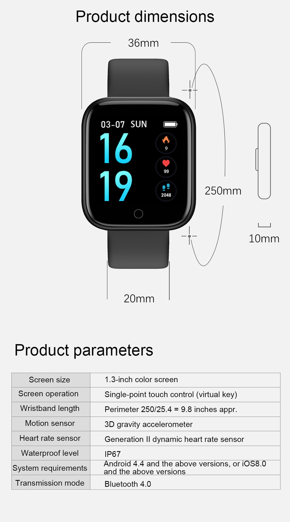 Waterproof Stainless Steel Smart Watch