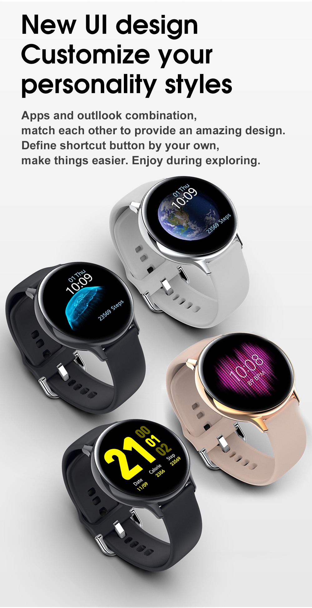 IP65 Waterproof Smart Watch with Touch Screen