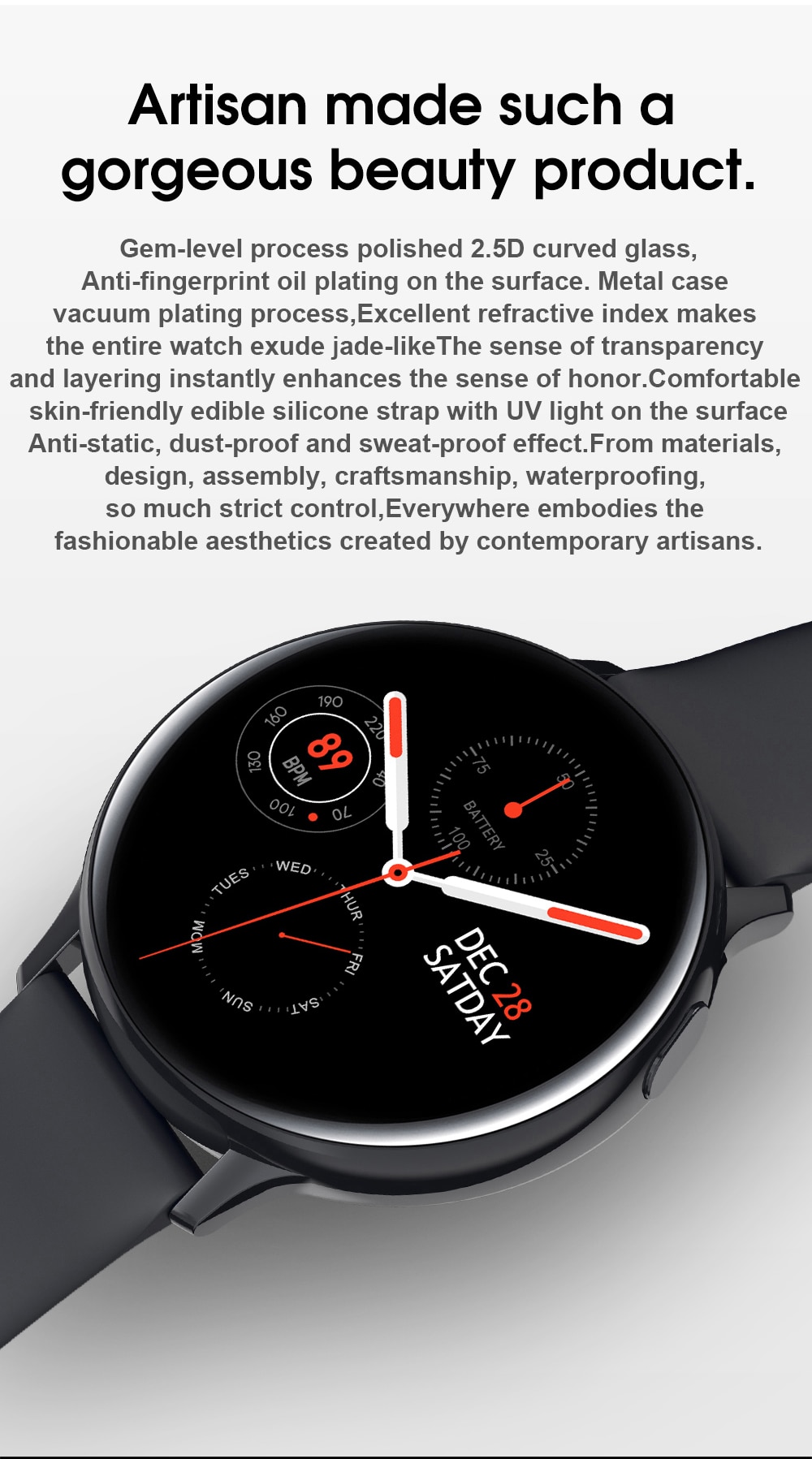 IP65 Waterproof Smart Watch with Touch Screen