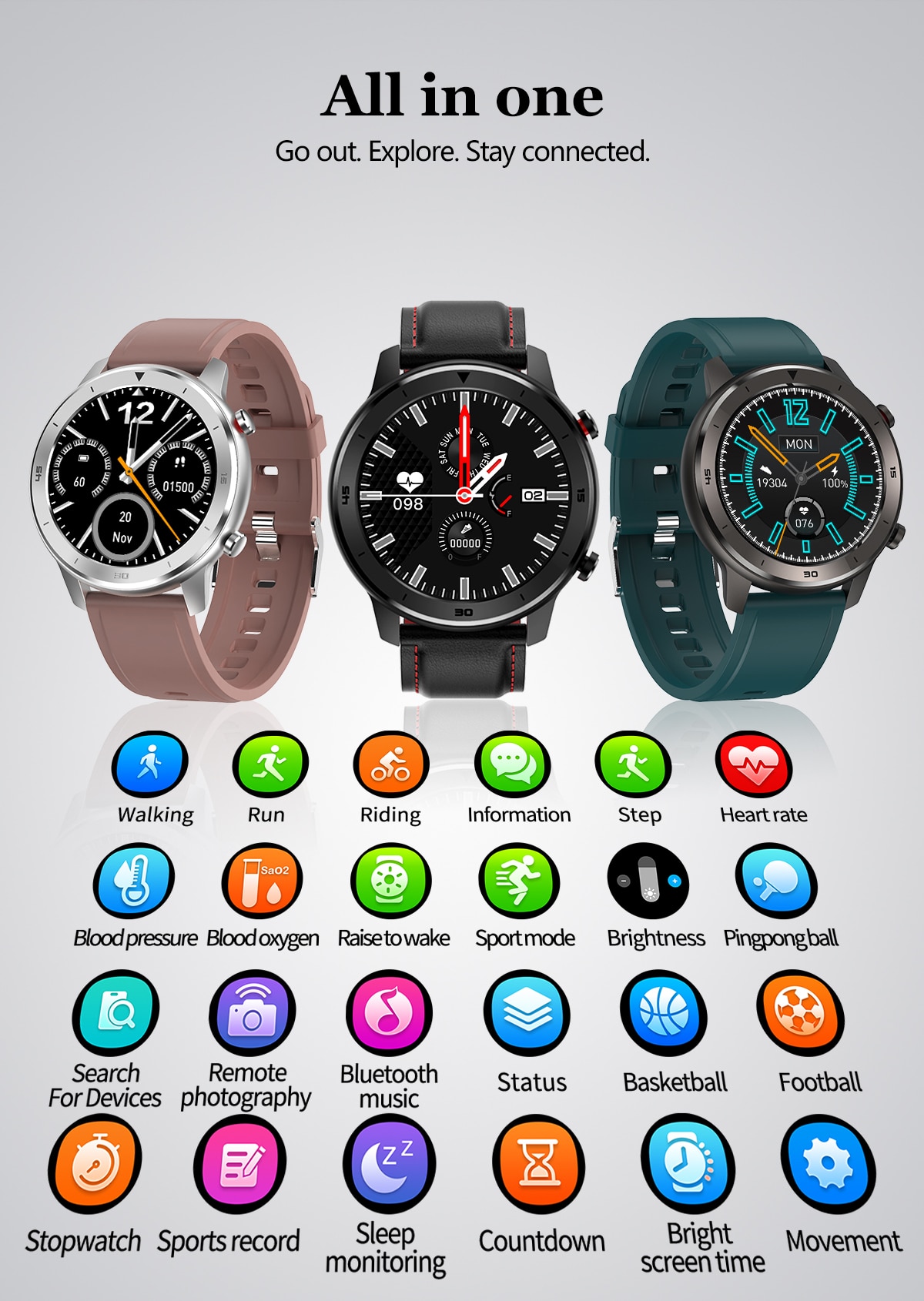 Casual Waterproof Smart Watch