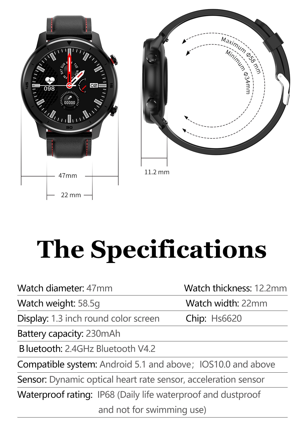 Casual Waterproof Smart Watch