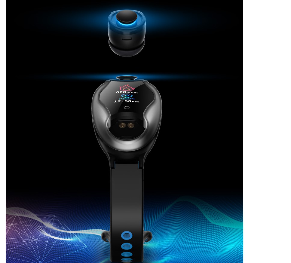 Smart Watch with Bluetooth Earphones