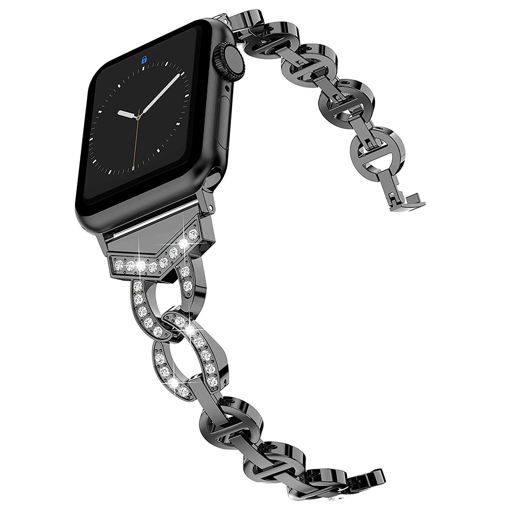 Crystal Patterned Stainless Steel Chain Band for Apple Watch