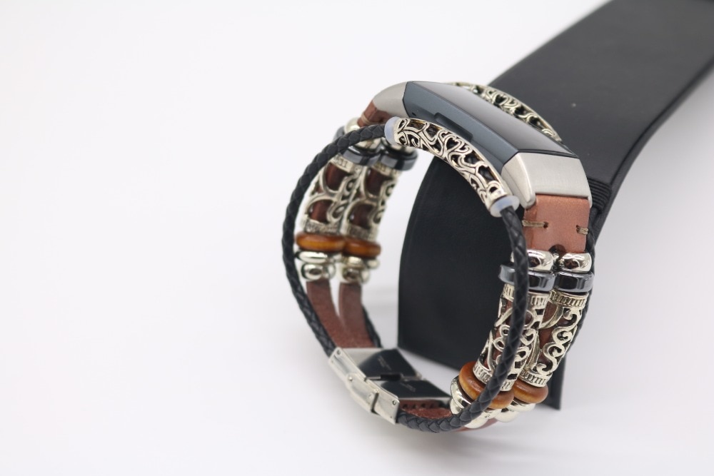 Retro Leather Bracelet Band for FitBit Charge 3