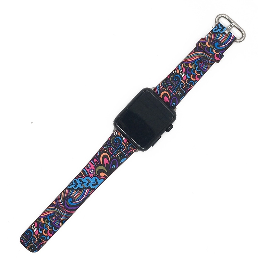 Abstract Patterned Leather Band for Apple Watch