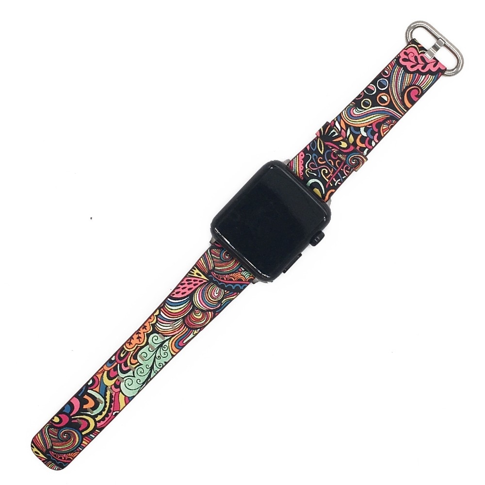 Abstract Patterned Leather Band for Apple Watch