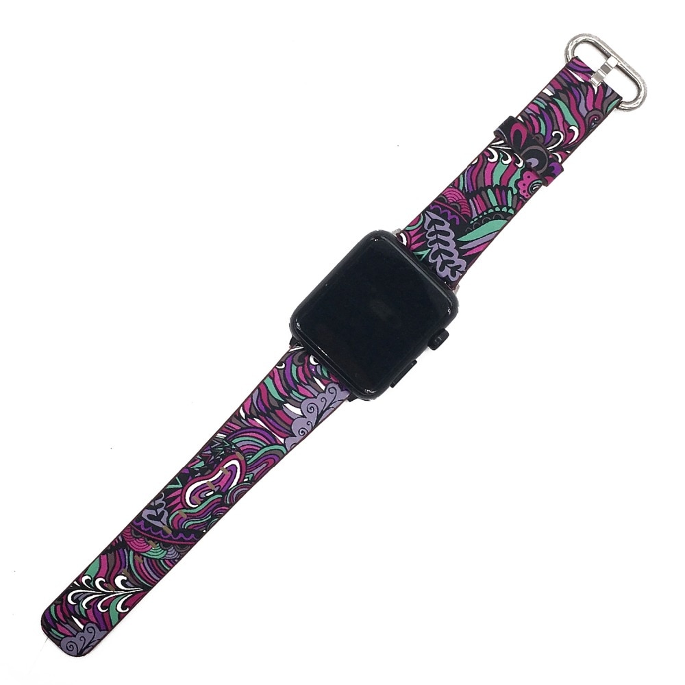 Abstract Patterned Leather Band for Apple Watch