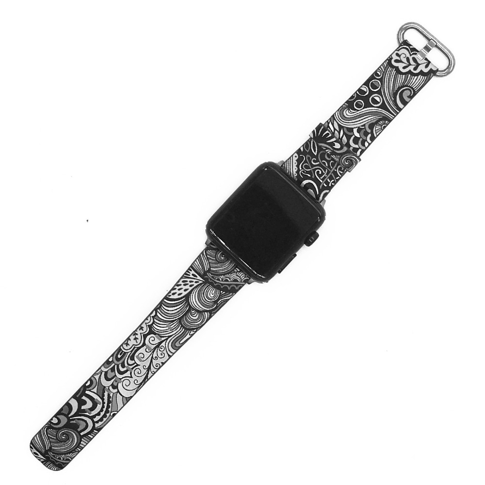 Abstract Patterned Leather Band for Apple Watch