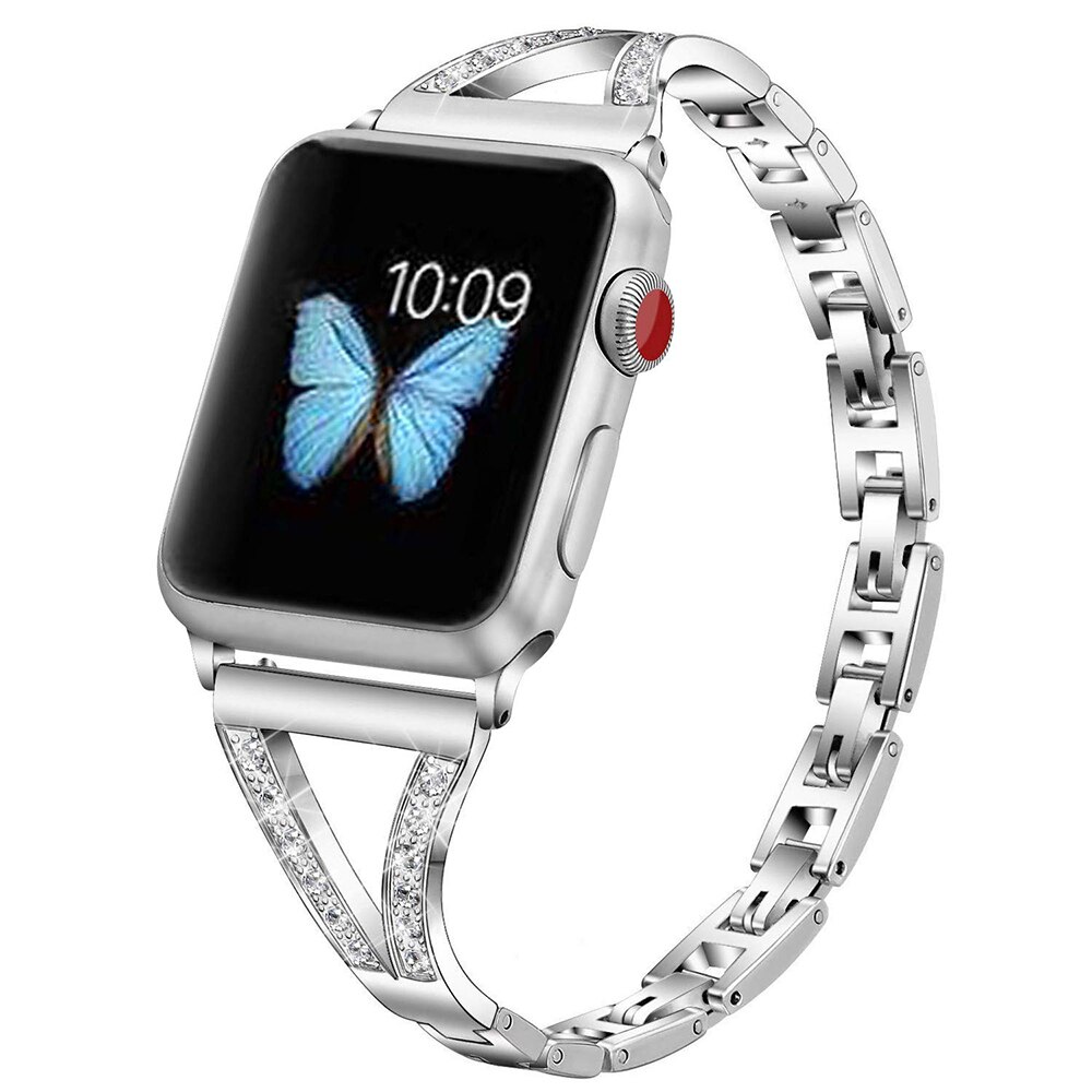 Crystal Patterned V-Shaped Bracelet Band for Apple Watch